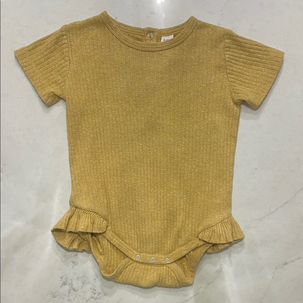 Kate Quinn Mustard Ribbed Organic Cotton One-Piece